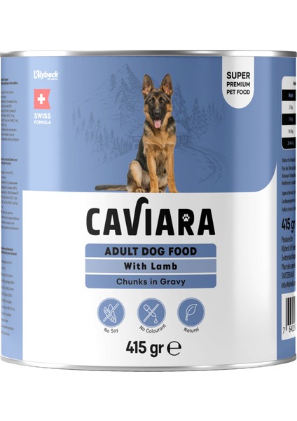 Sos Içinde Et Parçacıklı Kuzu Etli Yetişkin Köpek Maması Konservesi 415 gr