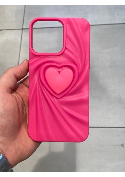 Apple iPhone 14 Pro Max Uyumlu Kalp Figürlü Koruyucu Sert Silikon Kılıf