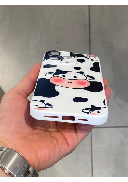 Apple iPhone 14 Pro Max Uyumlu Sevimli Inek Desenli Koruyucu Silikon Kılıf fırsatları