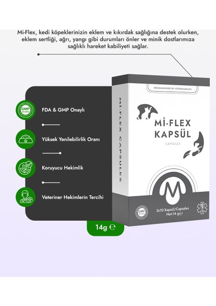 Mi-Flex Kedi Köpek Kıkırdak ve Kemik Sağlığı Kapsülü modelleri