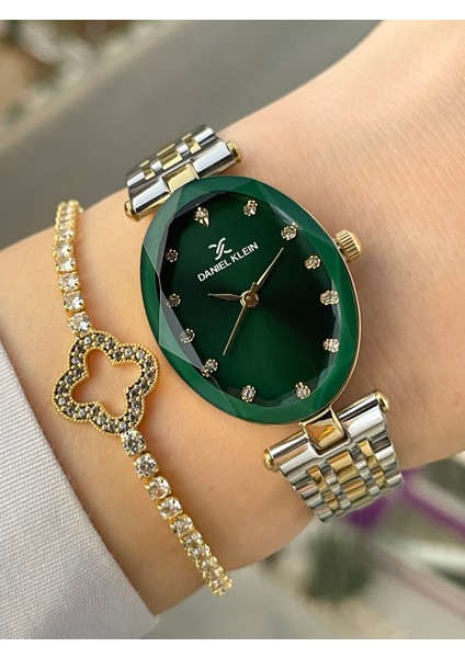 Oval Kesme Camlı Kadın Kol Saati ve Hediye Bileklik fiyatları