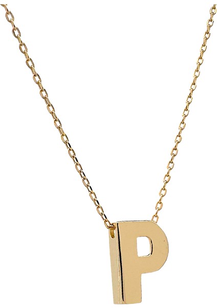 - 14 Ayar P Harfli Hayalet Zincirli Altın Kolye fiyatları