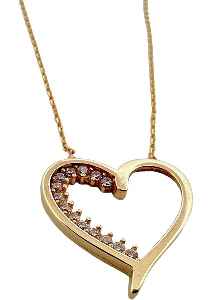 - 14 Ayar Kalbine Akan Sevgi Kolye fiyatları