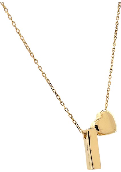 - 14 Ayar I Harfli Kalpli Hayalet Zincir Altın Kolye fiyatları