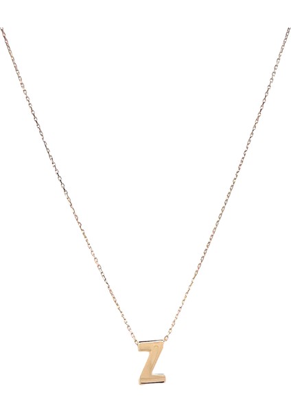 - 14 Ayar Z Harfli Hayalet Zincirli Altın Kolye