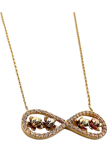 - 14 Ayar Altın Sonsuzluk Çiçekleri Kolye fiyatları