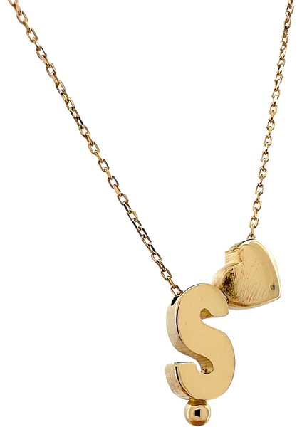 - 14 Ayar Ş Harfli Kalpli Hayalet Zincir Altın Kolye fiyatları