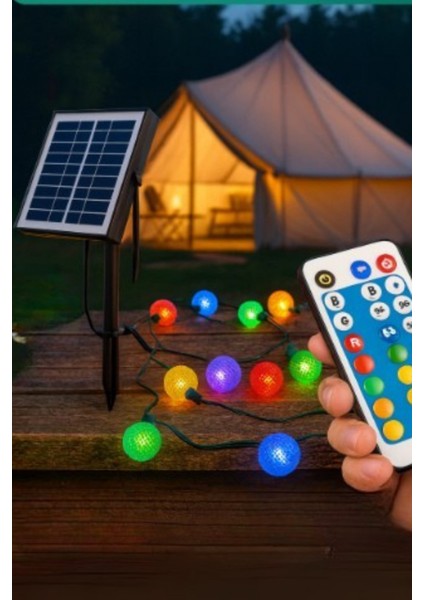 Büro Ev Ofis Kamp Keyfi Için Solar Enerjili Rgb Boncuk Kamp Bahçe Aydınlatma