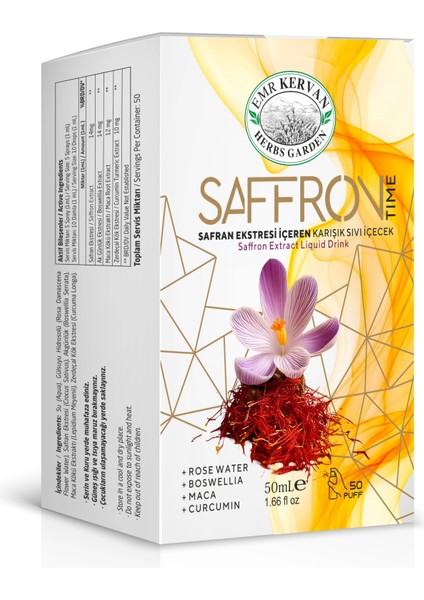 Herbs Saffron Tıme Safran Ektraktı 50 ml