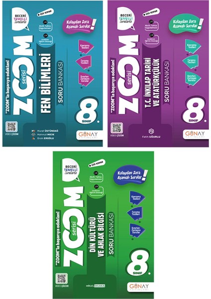 8. Sınıf Zoom Serisi Fen Bilimleri Inkılap Tarihi Din Kültürü ve Ahlak Bilgisi Soru Bankası Seti 2026 Güncel Basım