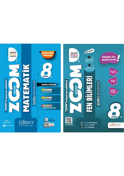 8. Sınıf Zoom Serisi Matematik Fen Bilimleri Soru Bankası Seti 2026 Güncel Basım