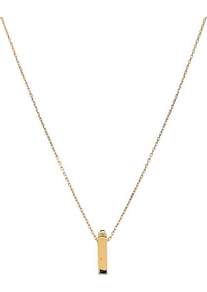 - 14 Ayar I Harfli Hayalet Zincirli Altın Kolye