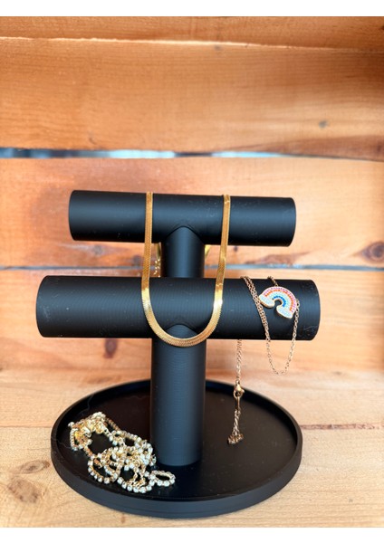 Dekoratif Siyah Takı Standı Organizer Set Şık Makyaj Mücevher Kolye Yüzük Sergi - 3D Baskı Organizer fırsatları