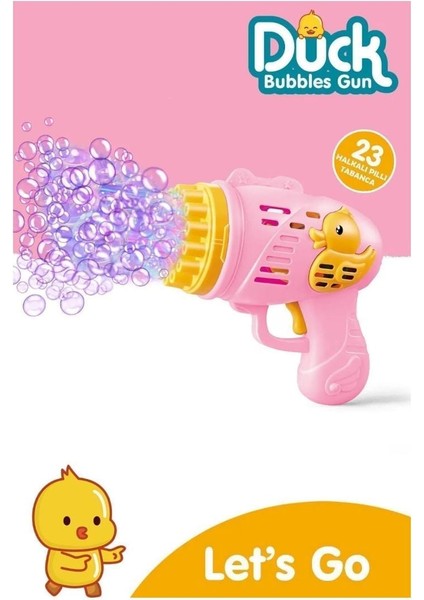 Duck Köpük Tabancası 23 Nokta Çıkışlı Pilli Pembe Renk