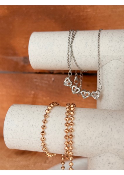 Dekoratif Takı Standı Organizer Set Şık Makyaj Mücevher Kolye Yüzük Sergi