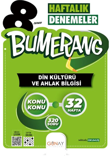 8. Sınıf Bumerang Serisi 32 Haftalık Denemeler Türkçe Din Kültürü ve Ahlak Bilgisi Seti 2026 Güncel Basım modelleri