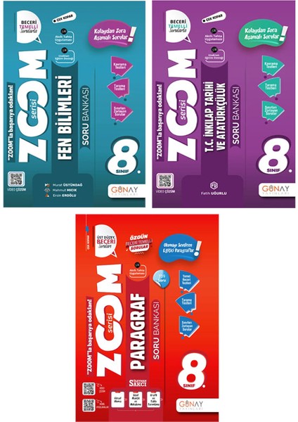 8. Sınıf Zoom Serisi Fen Bilimleri Inkılap Tarihi Paragraf Soru Bankası Seti 2026 Güncel Basım