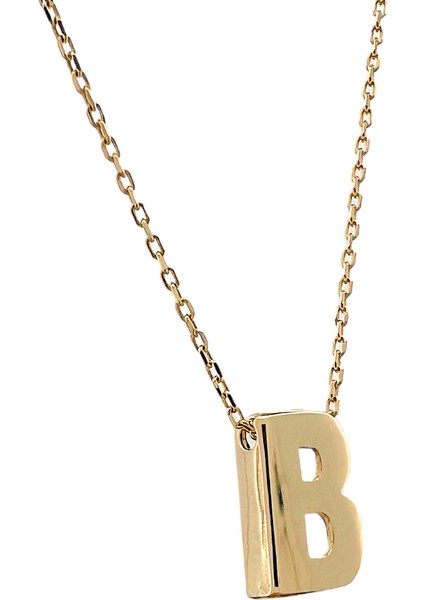 - 14 Ayar B Harfli Hayalet Zincirli Altın Kolye fiyatları