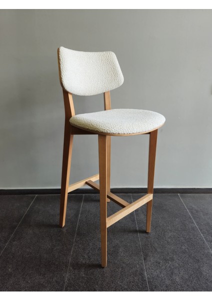 Belis Ahşap Bar Sandalyesi, Masif Ahşap Iskelet, Modern Tasarım