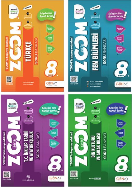 8. Sınıf Zoom Serisi Türkçe Fen Bilimleri Inkılap Tarihi Din Kültürü ve Ahlak Bilgisi Soru Bankası Seti 2026 Güncel Basım