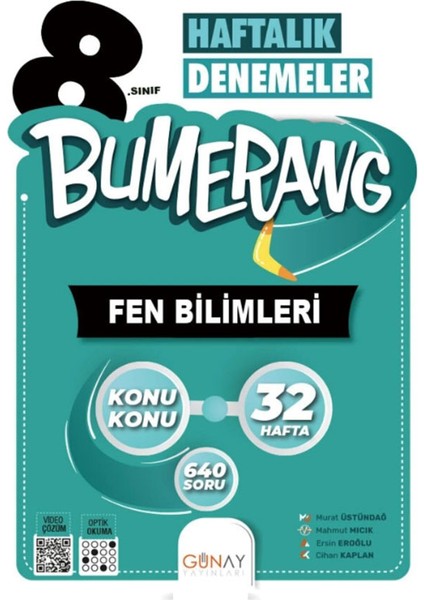 8. Sınıf Bumerang Serisi 32 Haftalık Denemeler Türkçe Matematik Fen Bilimleri Inkılap Tarihi Seti 2026 Güncel Basım fırsatları