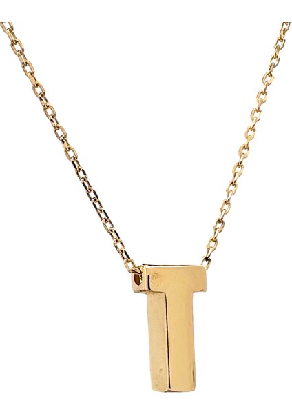 - 14 Ayar T Harfli Hayalet Zincirli Altın Kolye fiyatları