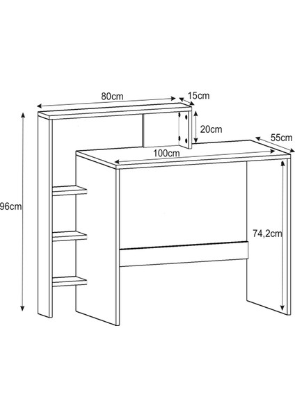 Amber Çalışma Masası – Raflı, Modern Bilgisayar Masası indirimleri