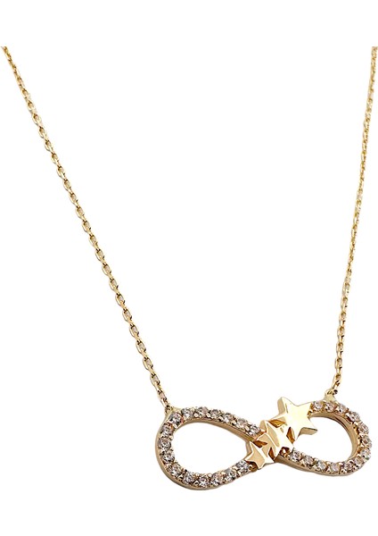 - 14 Ayar Altın Sonsuz Üç Yıldız Kolye fiyatları