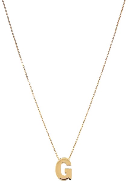 - 14 Ayar G Harfli Hayalet Zincirli Altın Kolye