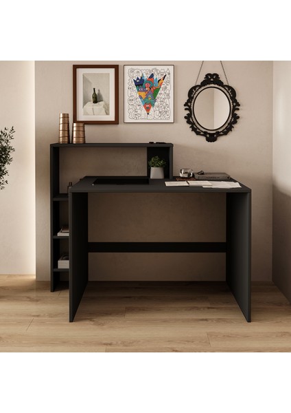 Amber Çalışma Masası – Raflı, Modern Bilgisayar Masası