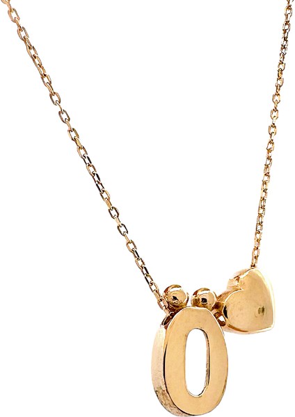 - 14 Ayar Ö Harfli Kalpli Hayalet Zincir Altın Kolye fiyatları