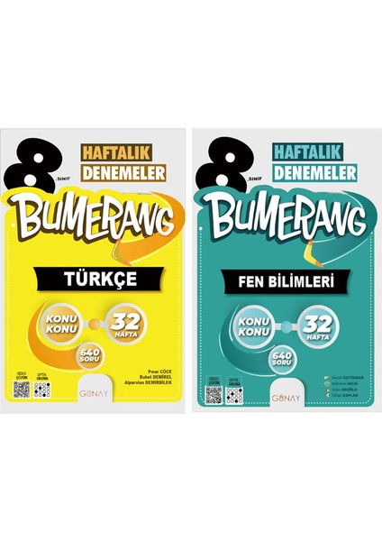 8. Sınıf Bumerang Serisi 32 Haftalık Denemeler Türkçe Fen Bilimleri Seti 2026 Güncel Basım