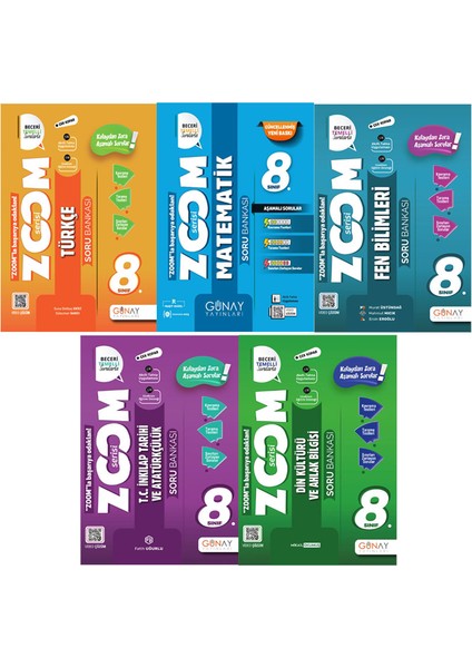 8. Sınıf Zoom Serisi Türkçe Matematik Fen Bilimleri Inkılap Tarihi Din Kültürü ve Ahlak Bilgisi Soru Bankası Seti 2026 Güncel Basım