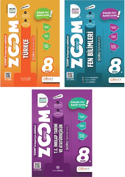 8. Sınıf Zoom Serisi Türkçe Fen Bilimleri Inkılap Tarihi Soru Bankası Seti 2026 Güncel Basım