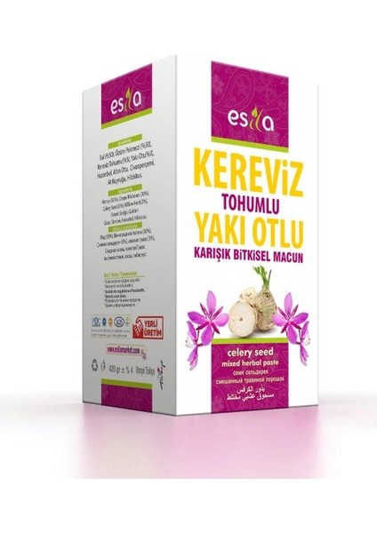Kereviz Tohumlu Yakı Otlu Karışık Bitkisel Macun 420 Gr.