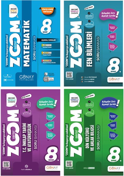 8. Sınıf Zoom Serisi Matematik Fen Bilimleri Inkılap Tarihi Din Kültürü ve Ahlak Bilgisi Soru Bankası Seti 2026 Güncel Basım