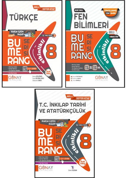 8. Sınıf Bumerang Serisi Etkinlikli Türkçe Fen Bilimleri Inkılap Tarihi Seti 2026 Güncel Basım
