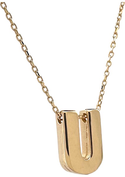 - 14 Ayar U Harfli Hayalet Zincirli Altın Kolye fiyatları