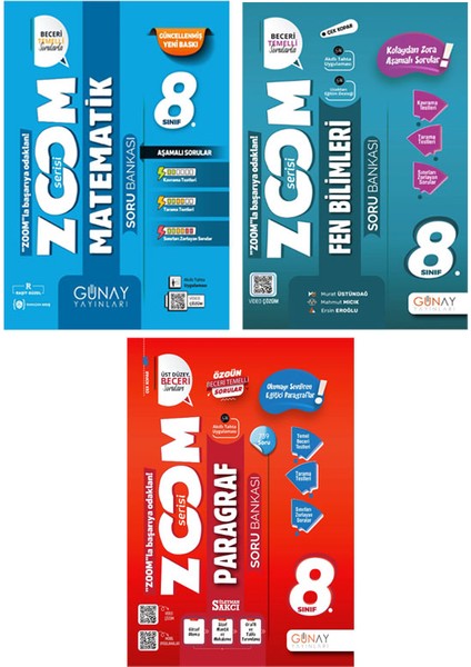 8. Sınıf Zoom Serisi Matematik Fen Bilimleri Paragraf Soru Bankası Seti 2026 Güncel Basım