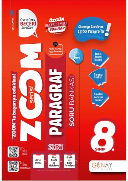 8. Sınıf Zoom Serisi Matematik Fen Bilimleri Paragraf Soru Bankası Seti 2026 Güncel Basım fırsatları
