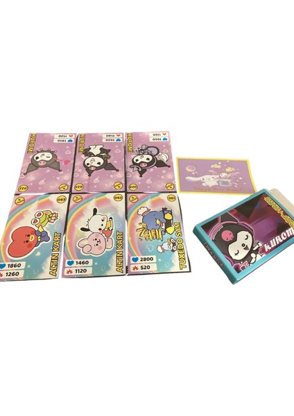 Kuromi My Melody Puzzle Kart Sticker Seti | Kawaii Anime Koleksiyon modelleri