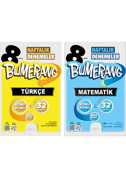 8. Sınıf Bumerang Serisi 32 Haftalık Denemeler Türkçe Matematik Seti 2026 Güncel Basım