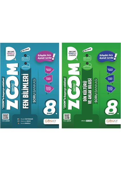 8. Sınıf Zoom Serisi Fen Bilimleri Din Kültürü ve Ahlak Bilgisi Soru Bankası Seti 2026 Güncel Basım