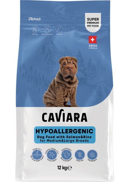 Hipoalerjenik Somonlu ve Pirinçli Orta & Büyük Irk Yetişkin Köpek Maması 12 kg