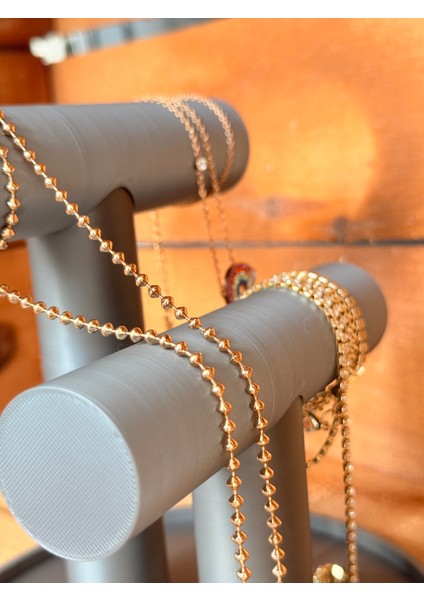 Dekoratif Gri Takı Standı Organizer Set Şık Makyaj Mücevher Kolye Yüzük Sergi 3d Takı Standı