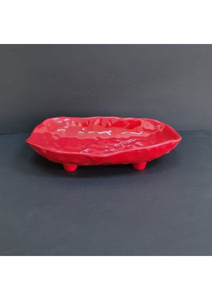 2 Adet Melamin Ayaklı Kayık Tabak – Salata ve Sunum Tabağı 30X19X6 cm Kırmızı fiyatları