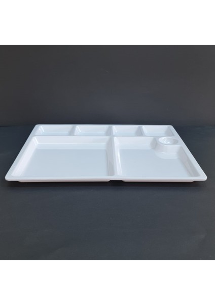 4 Adet Kırılmaz Melamin Standart 7 Bölmeli Tabldot Yemek Tabağı 33X26 cm fiyatları