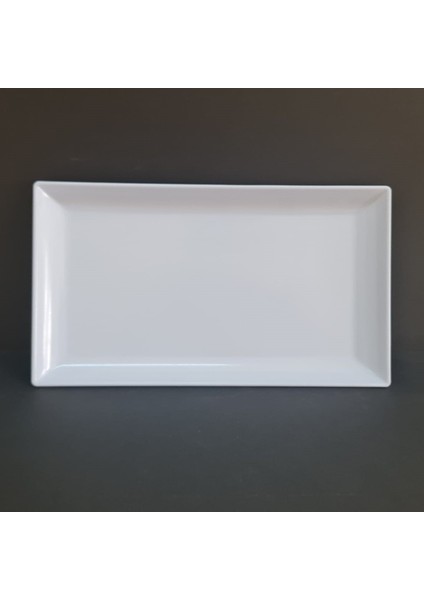4 Adet Standart Melamin Kayık Tabak Sunum Tabağı 30X17 cm - Beyaz