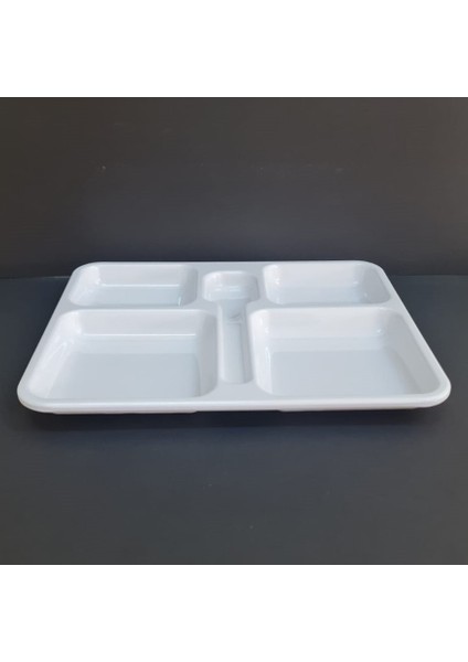 12 Adet Kırılmaz Melamin 5 Bölmeli Tabldot Yemek Tabağı 34X28 cm fiyatları