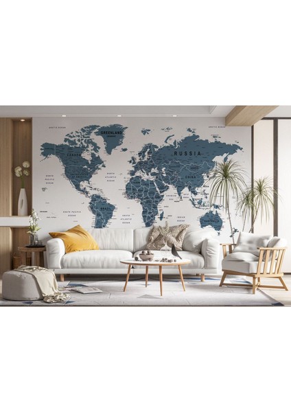 Dünya Haritası Duvar Kağıdı Detaylı Ingilizce Dünya Haritası Duvar KAĞIDI-1579 fırsatları